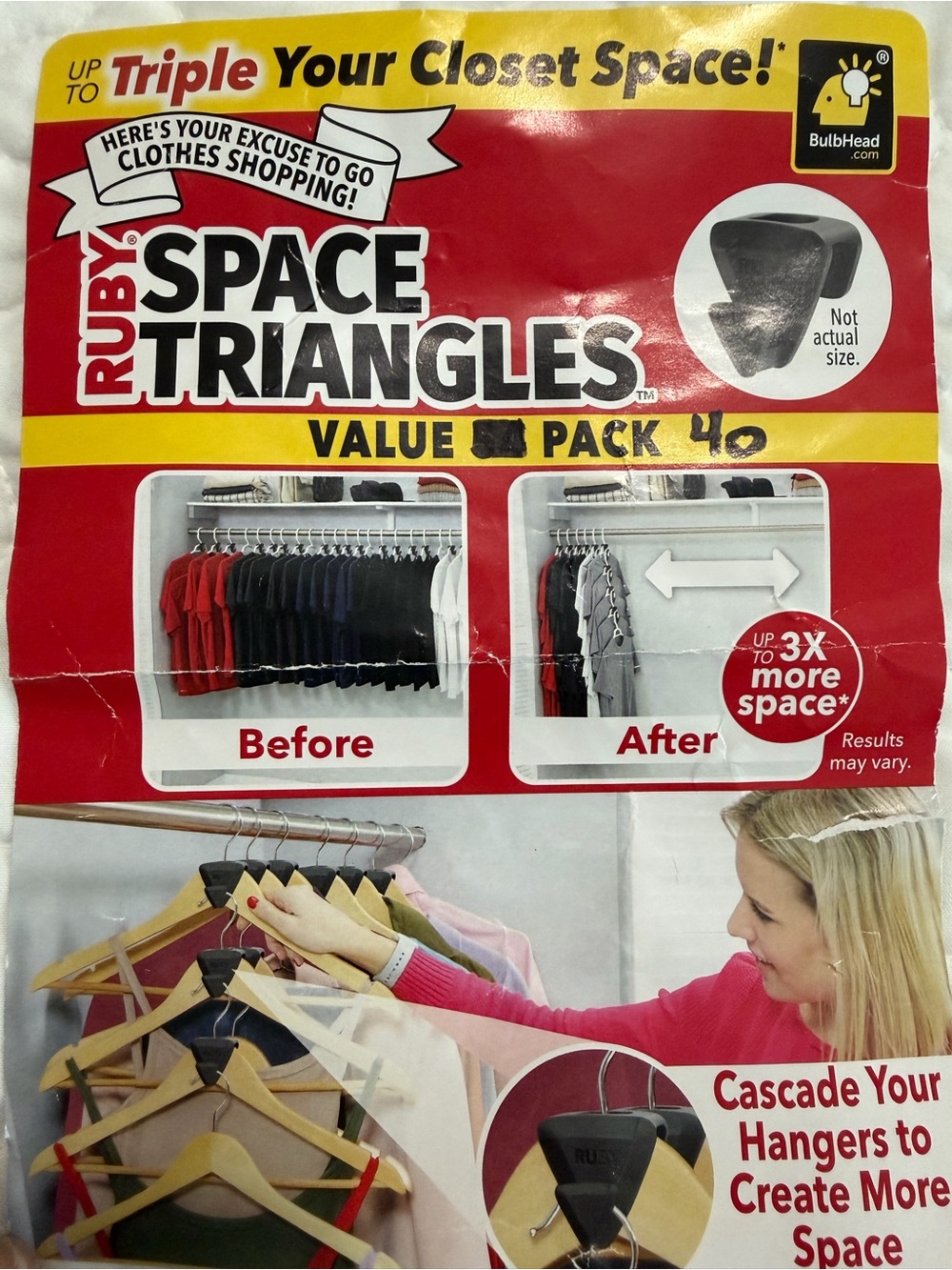 Ruby Space Triangles Closet Hanger Organizers - Black by